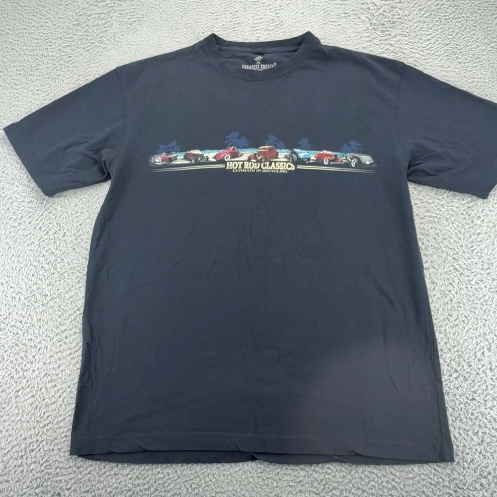 Paradise Shores Hot Rod Classics T Shirt Mens XL Black Classic Cars Graphic